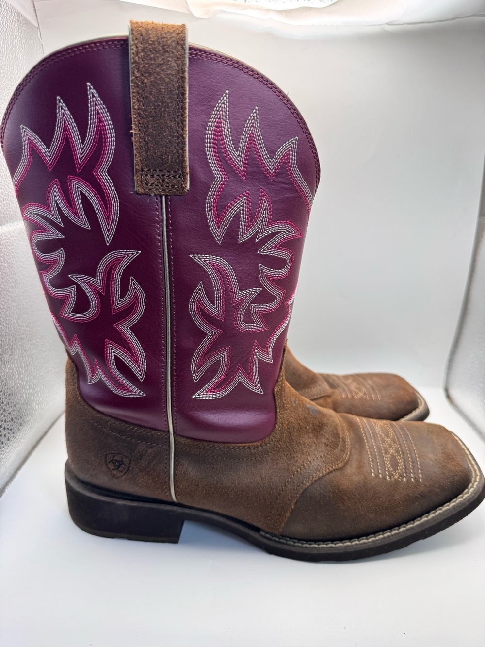 ARIAT WOMEN'S DELILAH WESTERN PERFORMANCE BOOTS Java/Burgundy Size 10B